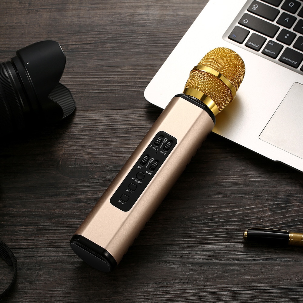 Wireless Bluetooth Karaoke Microphone Speaker KTV Music Player Singing Recorder Handheld Condenser Mic Singing