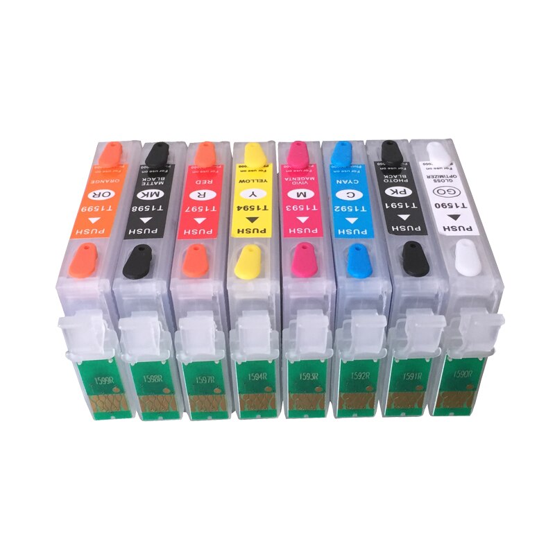 R2000 cartuchos a jato de tinta recarregáveis T1594-T1599 para epson stylus foto r2000 com chips arco frete grátis em alta qualidade