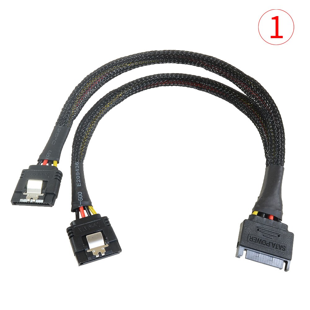 30CM SATA 15Pin Male to Female Power Extension Cable 1 to 2 HDD SSD Power Supply Cable SATA Power Cable for PC: 1