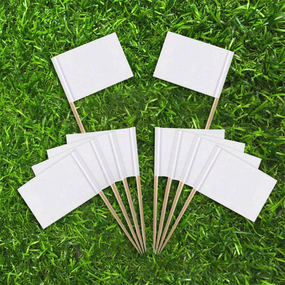 Mini drapeau blanc attrayant pour gâteau, 2 couleurs, 100 pièces/ensemble, décoration de fête