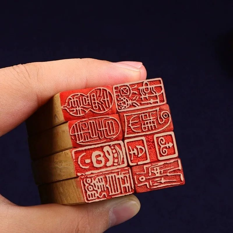 Afgewerkt Zegel Klein Formaat Draagbare Rechthoek Zegel Chinese Kalligrafie Schilderij Stempels Oude Stijl Natuursteen Afgewerkt Zegel