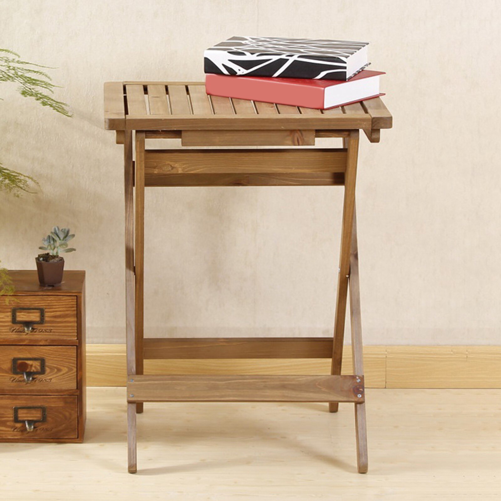 Natural Folding Table Storage Rack Furniture Workstations TV Tray Bedside Table for Coffee Dinner Snack Home