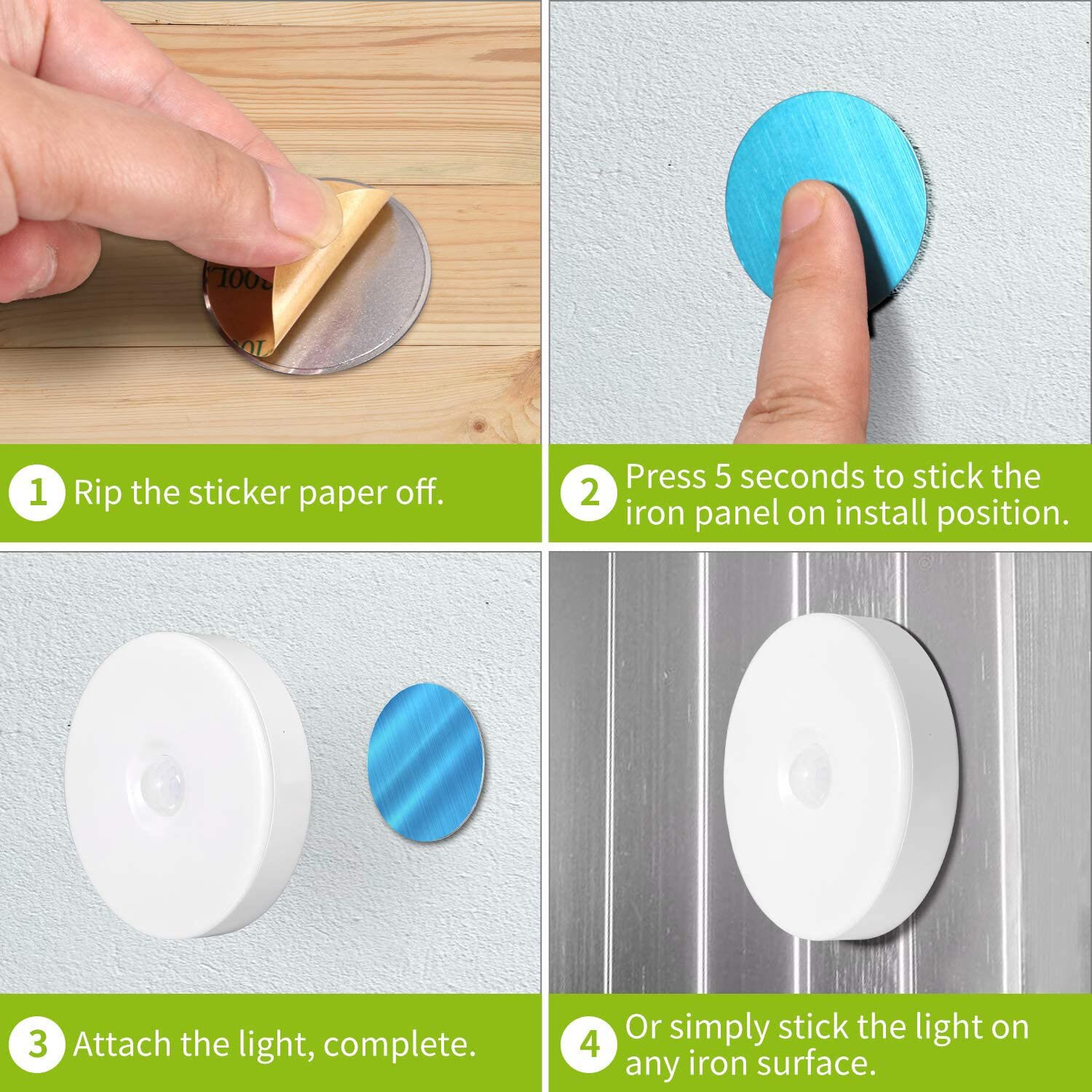 LED Light Pir Motion Sensor Night Lamp Warm White Under Cabinet Closet Wardrobe Lighting LED Bedroom Kitchen Stairs Puck Lights