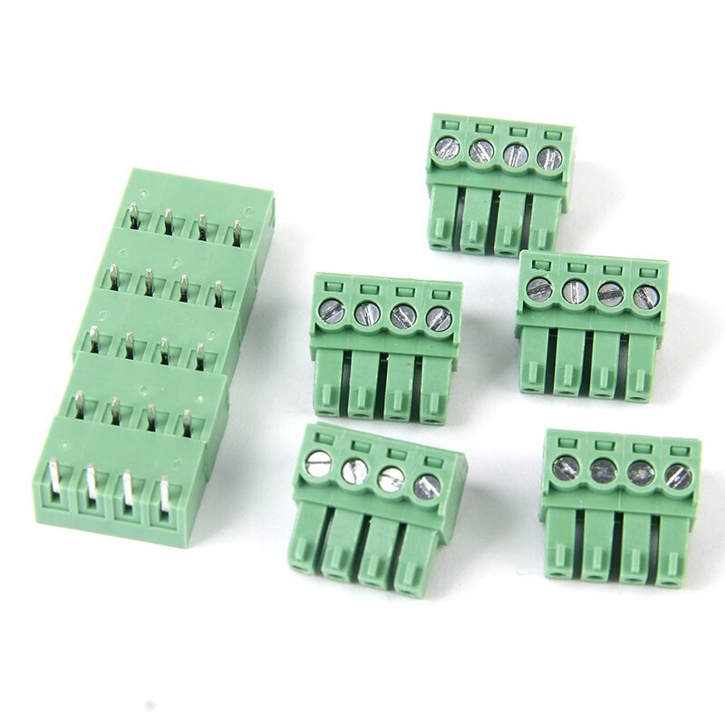 5 pieces 4-pin connector with screw terminals PCB mounting DT: Default Title
