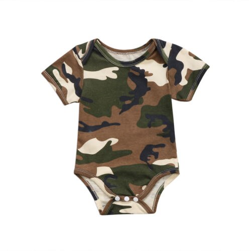 Pasgeboren Baby Jongens Meisje Camo Korte Mouw Romper Camouflage Jumpsuit Kleding Zomer