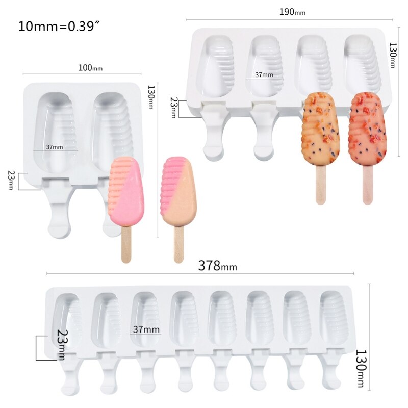 Moldes de silicona para hacer helados, 2/4/8 cavidades, para hacer helados caseros, N7MD