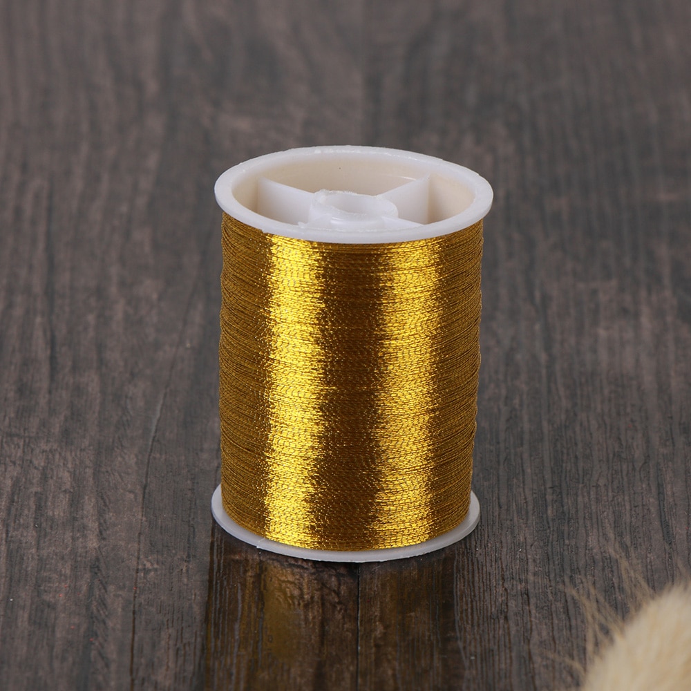 Gold/Silver 100m Durable Overlocking Sewing Machine Threads Polyester Cross Stitch Strong Embroidery Wire Sewing Supplies