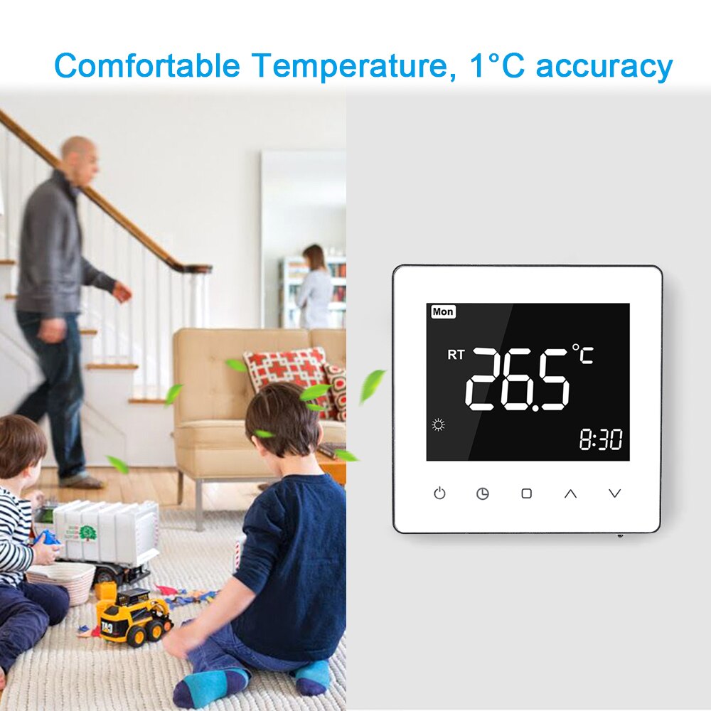 WiFi Smart Thermostat,LCD Touch Screen Temperature Controller, Digital 7 Days Programmable Manual Home Thermostat for Home