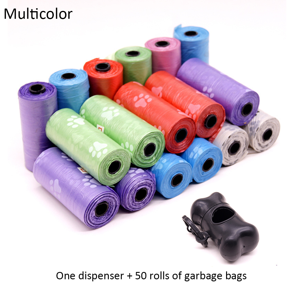 50 Rolls Dog Poop Bag Large Cat Waste Bags Doggie Outdoor Home Clean Refill Garbage Bag Pet Waste Garbage Bags Biodegradable: Multicolor