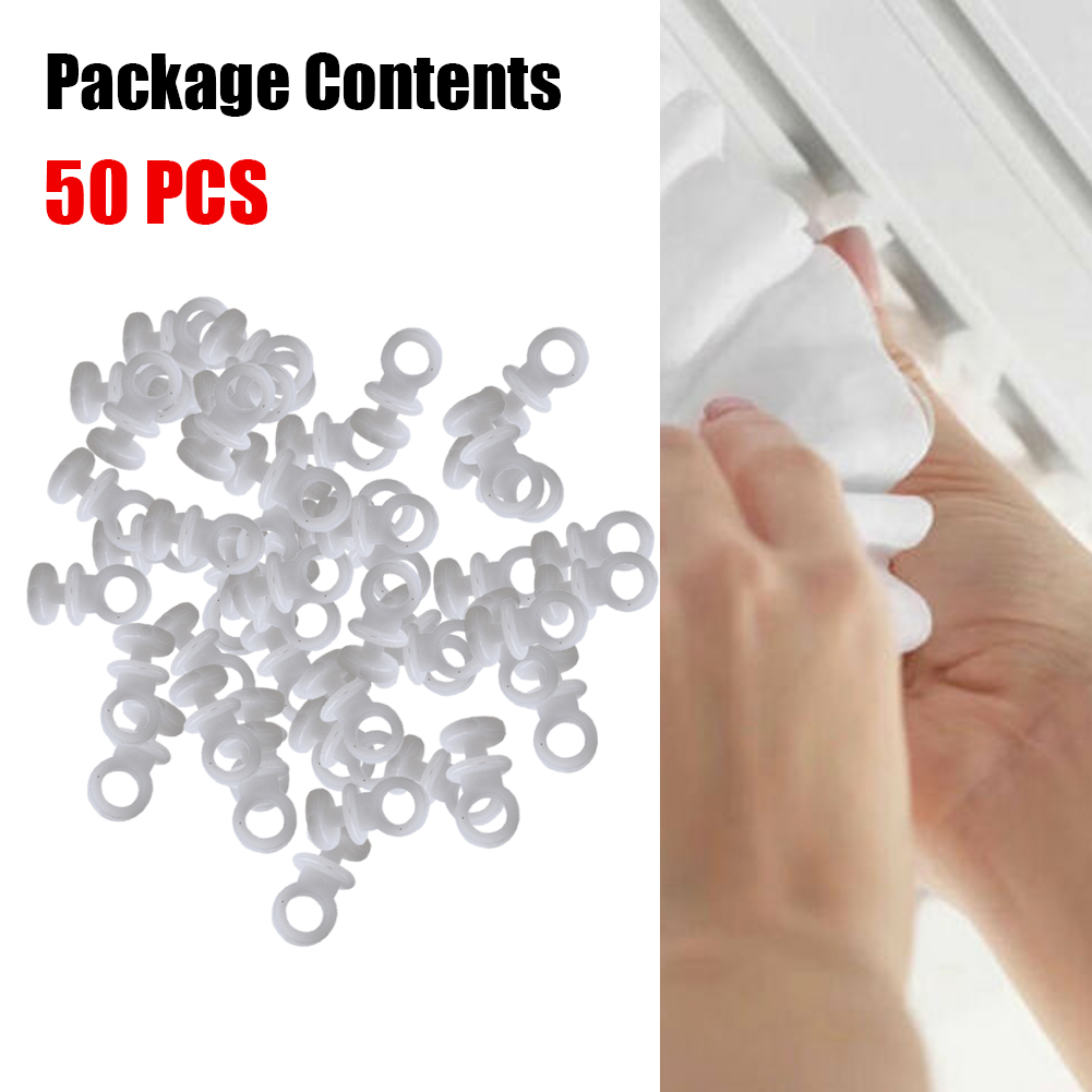 50pcs Plastic Curtain Track Hooks Runner Fit For Camper Van Motorhome Caravan Boat Ship Curtain Access Curtain Slide Rail Hook