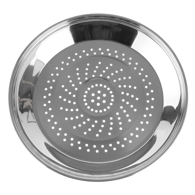 Plato humeante de acero inoxidable con agujeros, estante de vapor grueso, utensilios de cocina para platos de comida (para Wok de 30/34cm), 1 ud.