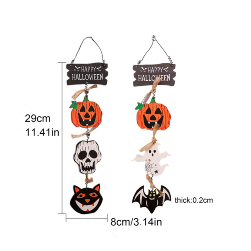 Halloween trædekorationer græskar flagermus skelet spøgelsesvedhæng hængende ornament vægdekoration gyser rekvisitter halloween festdekoration