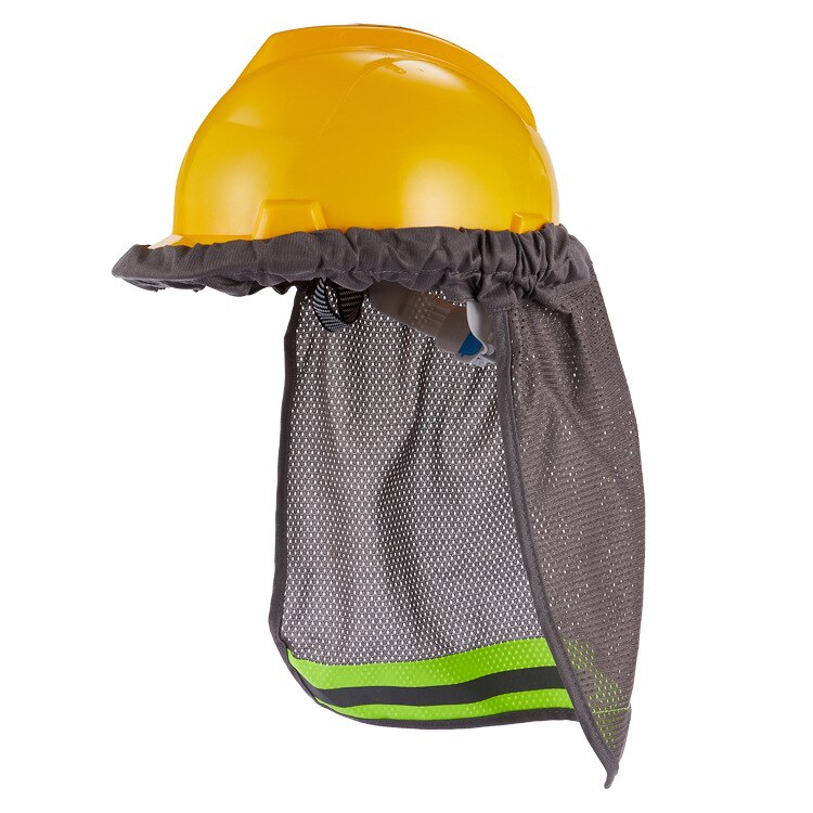 Sombrilla de seguridad para verano, casco de protección para el cuello, rayas reflectantes, útil, malla reflectante, cubierta para trabajadores de la construcción: grey