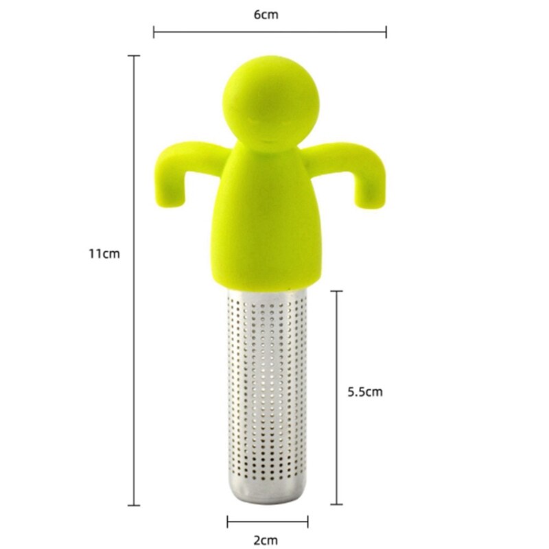 4Pcs Ultra Fine Mesh Stainless Steel Tea Infuser Tea Strainer Multifunctional Kitchen Tools Humanoid Tea Leak