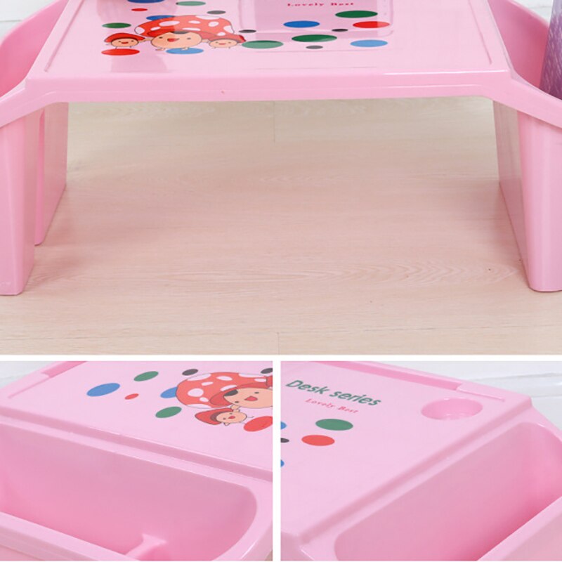 Early Education Table Baby Study Table Plastic Toy Desk Multi-Functional Writing Desk Children Bed Small Desk Eating Table Pink