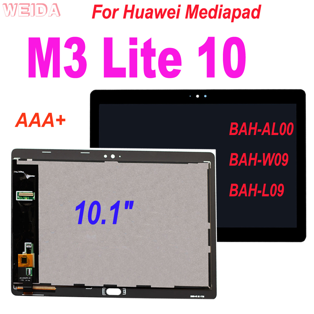 10.1 &quot;display para huawei mediapad m3 lite 10 BAH-AL00 BAH-W09 BAH-L09 lcd tela de toque digitador assembléia substituição