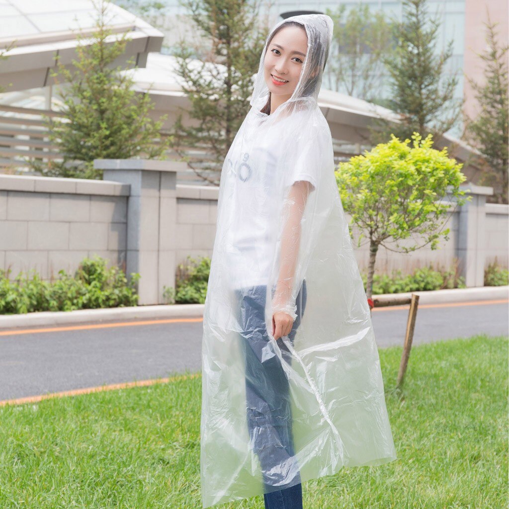 100PCS Disposable Raincoat Adult Emergency Waterproof Poncho Travel Hiking Camping Rain Coat Unisex Rainwear Camping Rain Coat