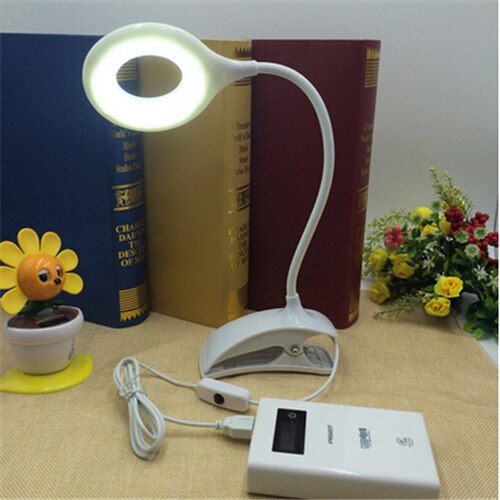 USB Clip LED lumières USB lampe de bureau enfant apprendre la protection des yeux lampe de table Clip USB lampe de chevet lampe de table cercle blanc rose bleu