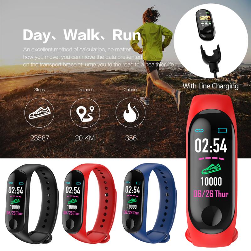1pcs Smart Watch Heart Rate Smart Wristband Sports Heart Rate Blood Pressure Smart Band Waterproof Smartwatch For Android IOS