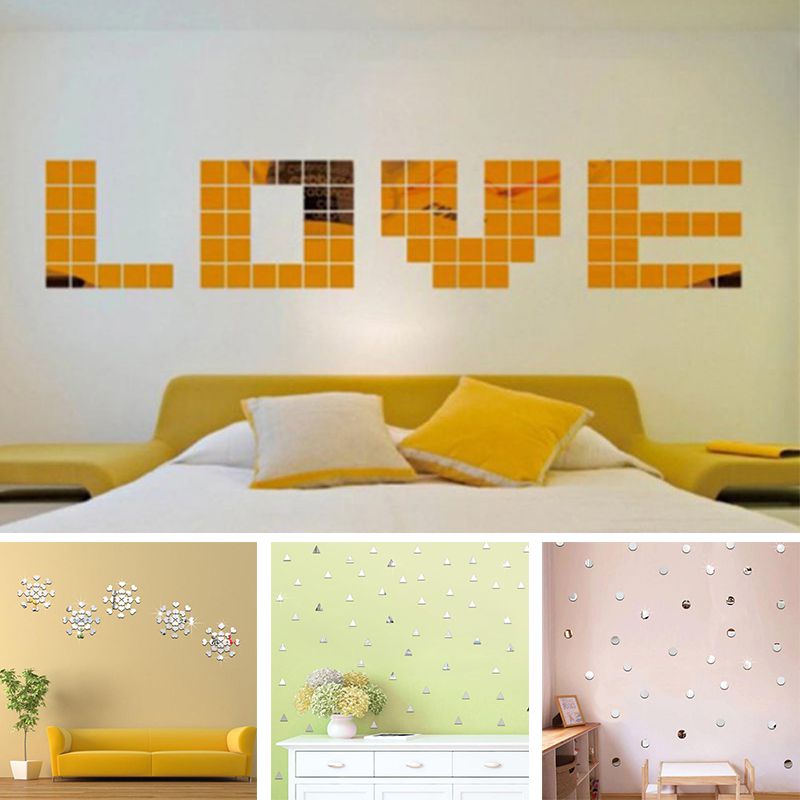 50 Stück Mosaiksteine Runde Spiegel Aufkleber - Selbstklebend 2cm DIY Deko