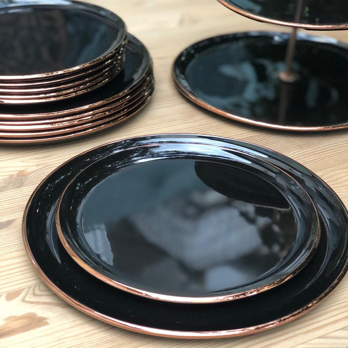 Glore sort rosa guld 6 'lı kagefad sæt