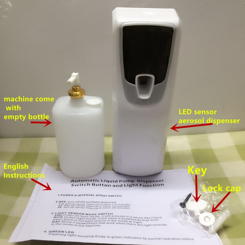 Automatic Fragrance Sprayer Machine LED Light Sensor Aerosol Dispenser Home Auto Alcohol or Disinfectant Water Dispenser