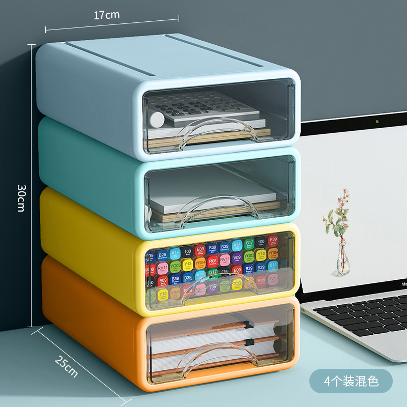 Multi Drawer Desk Organizer Cosmetic Storage Box for Office Dorm Stationery Desktop Organization
