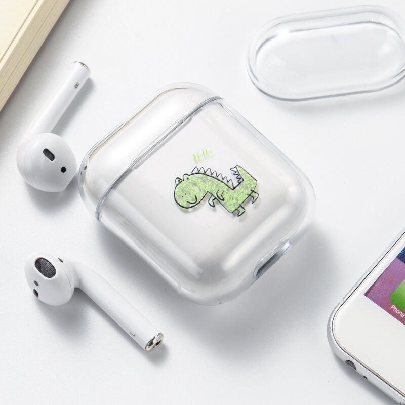 Case For Airpods Case Cute Luxury Lovely Heart Painted Transparent Hard Case On Airpod Protective Cover for Air Pods 1 2 Case: 012