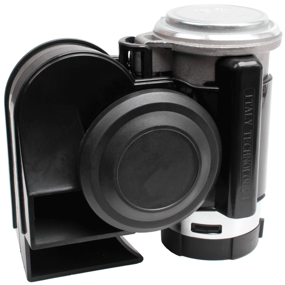 FARBIN Compact Air Horn mit Kompressor 12V/24V 150db Schnecke Elektrische Auto Horn Super Laut mit Verdrahtung harness: 12V / FB-S11-BM