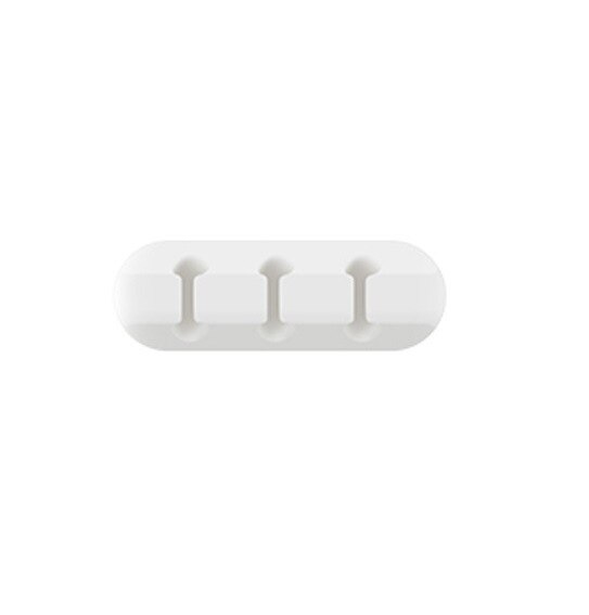 Cable holder for cable organizer silicone USB cable winder desktop tidy management clip mouse earphone cable organizer: white-3clips