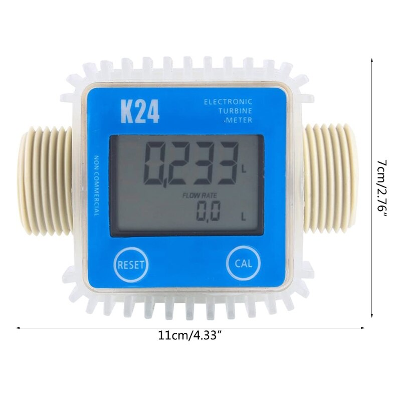 K24 Turbine Digital Oil Fuel Flow Meter Gauge For Chemicals Liquid Water U1JB