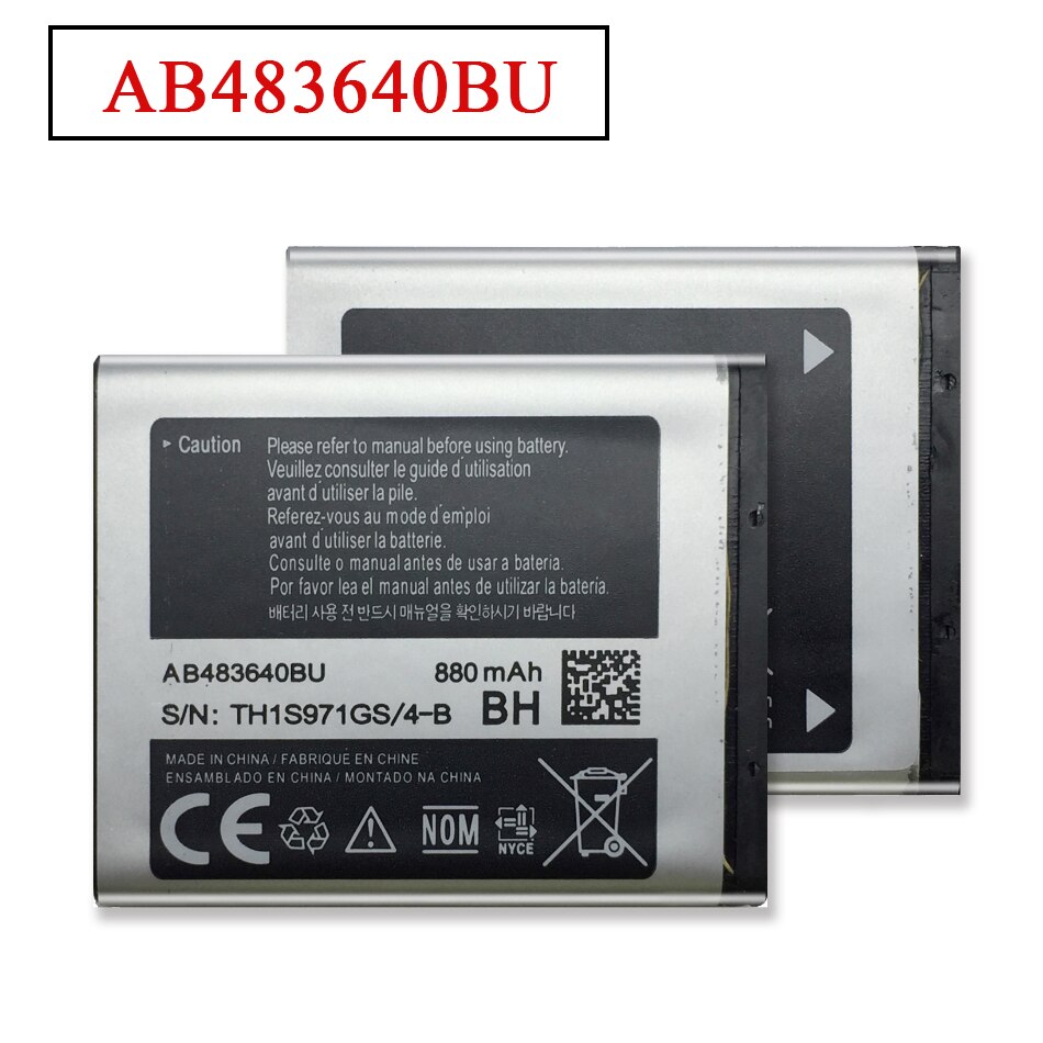 AB483640BU Battery For Samsung GT-C3050C GT-S7350C SCH-F619 GT-C3050 SGH-F110 SGH-F118 SGH-E740 SGH-L600 800mAh + Free Cable: AB483640BU