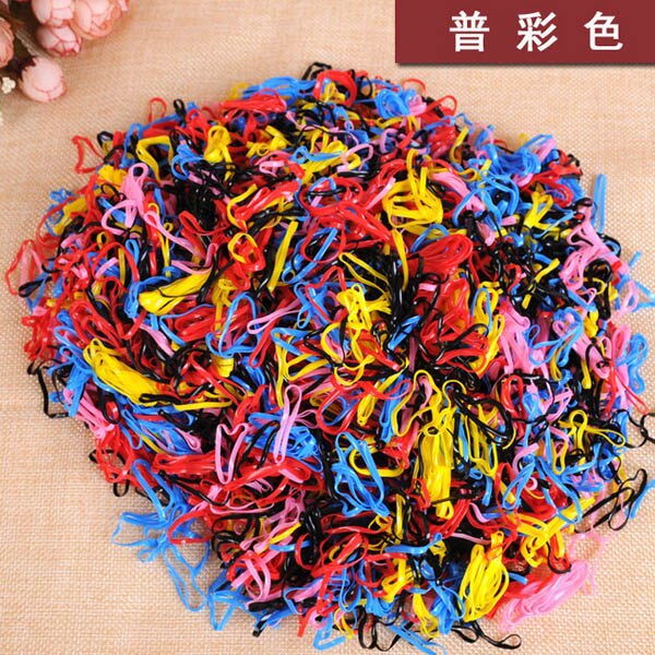 4000pcs BIG Hair bands high elastic hair one-time small rubber band color elastic children: D