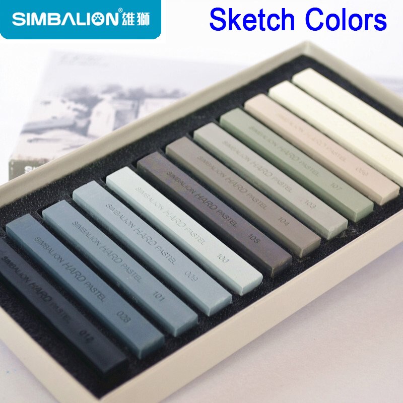 Simbalion 12 farver galleri blød pastel skitse/fluorescerende/liv og naturtoner tegneudstyr