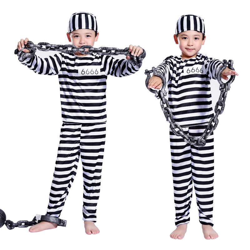 Halloween costume bloody prisoner clothes adult male prison uniform violence female child prisoners serving prison uniform
