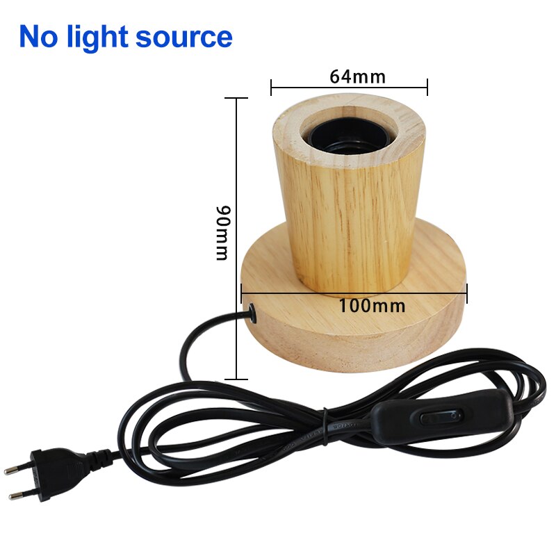 220V 110V retro Holz Tisch Lampe E27 Buchse Jahrgang Schreibtisch Lampe Basis Halfter EU Stecker Nacht Lampe Dekor holz Basis Tisch Licht: C