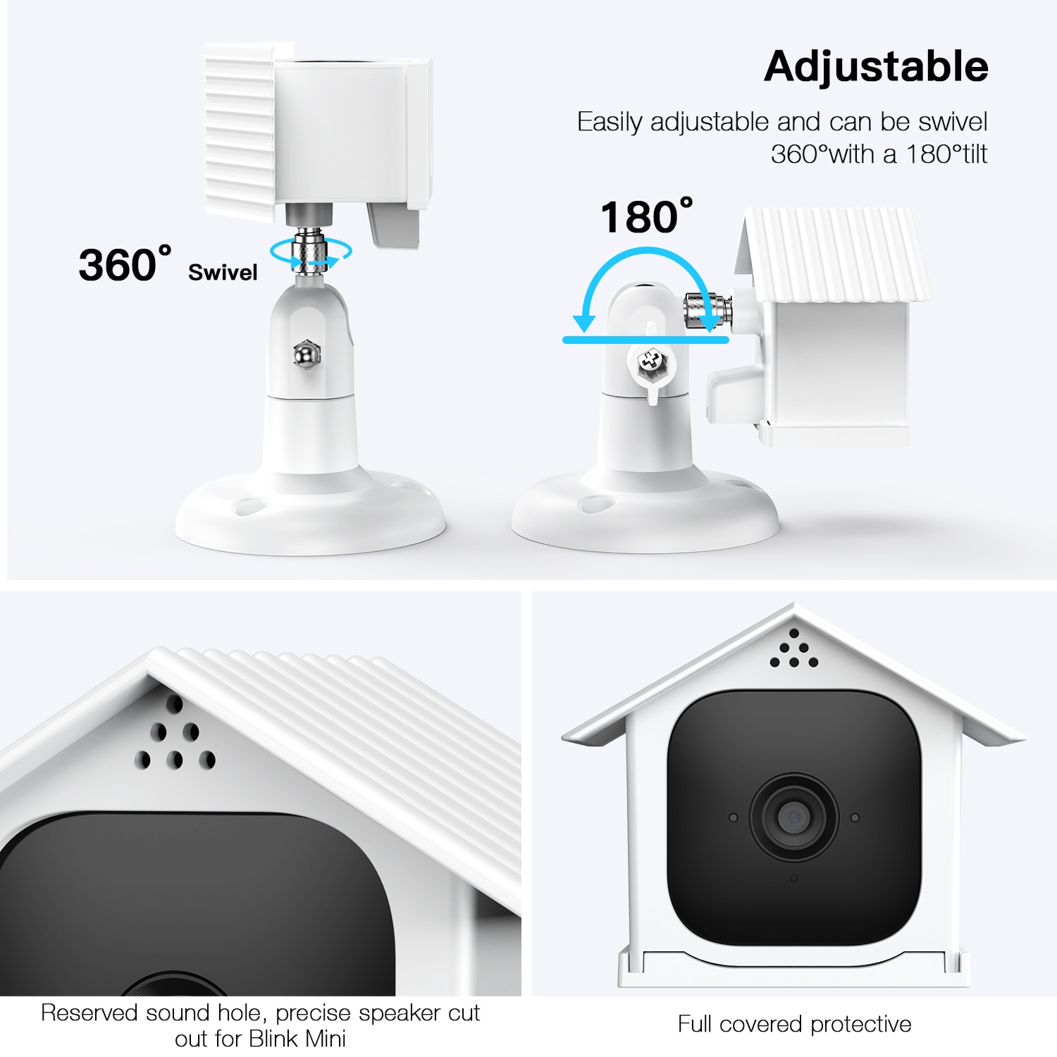 Silicone Protective Covers & Bracket Wall Mount for Blink Mini Anti-Scratch Camera Protective Cover Camera Protection