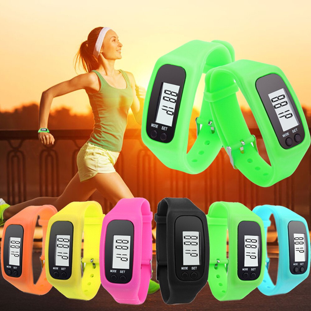 Run Step Watch Bracelet Pedometer Calorie Counter Digital LCD Walking Distance Electronic Watch digital Watch gif Men's