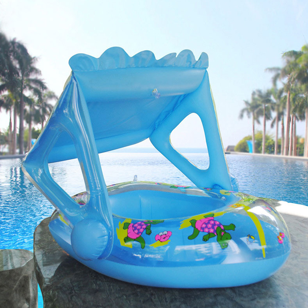Flotador de natación con sombrilla para bebé, juguetes inflables flotantes para niños, anillo de natación, entrenador de natación para niños