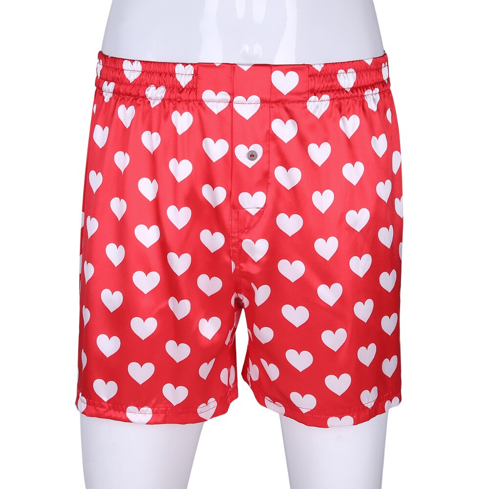 herren Cute Liebe Herz Druck Klassische Weiche Boxer Shorts Leichte Lose Outfit Lounge Shorts für Strand Party Sommer Kleidung