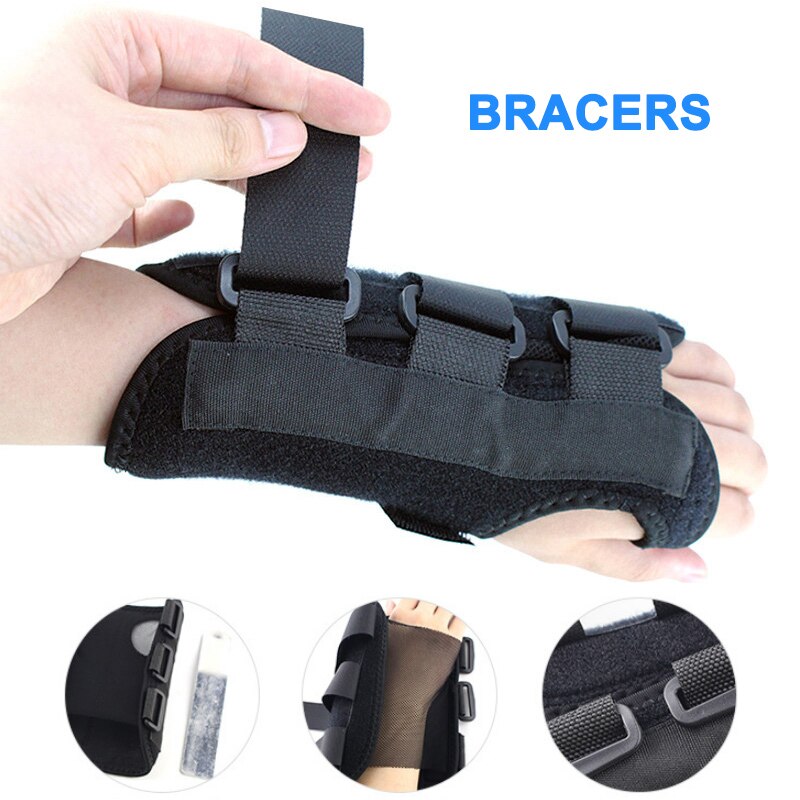 1pcs Steel Plate Wristband Sprain Forearm Splint Band Breathable Durable Adjustable Belt DO2