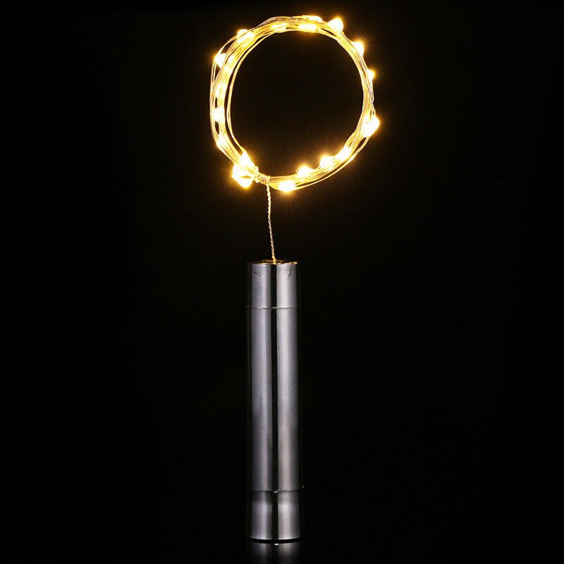 String Lights Silver LED Wine Bottle Lights Battery Powered Cork Shape Glass Bottle Stopper Lamp Christmas Garlands Decor: Warm White