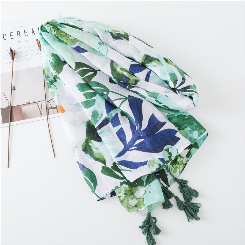 VISROVER Bohemian Ethnic beach scarf summer scarf for women Spain Style tropical print scarf shawl Bufanda Mujer Pashmina