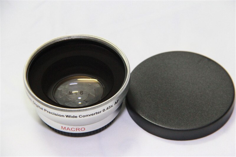 Digital lenses Macro Camera 46mm 0.45x WIDE Angle + Macro Conversion LENS + Lens Front Rear Caps + Lens bag for Thread Camcorder