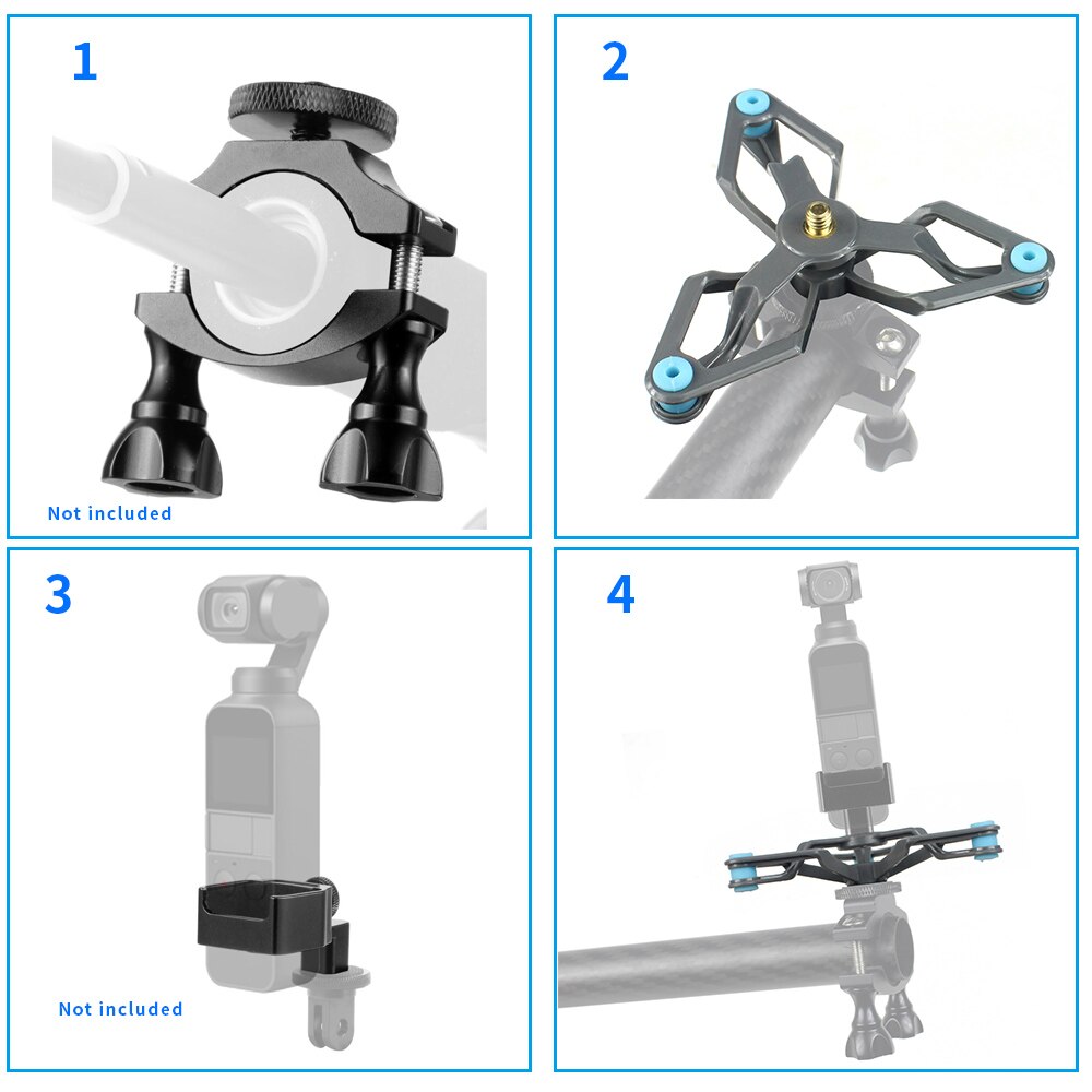 BGNing wioślarz wstrząsy uchwyt absorbera zestaw wsporników dla DJI Osmo kieszeń