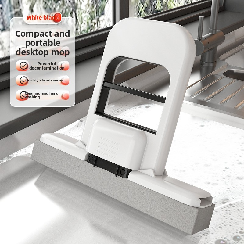 Mini-sponsmop Handvrije wasmoppen Mini draagbare superabsorberende dweil voor desktopvloer Badkamer Keuken Glas Autoreiniging: green