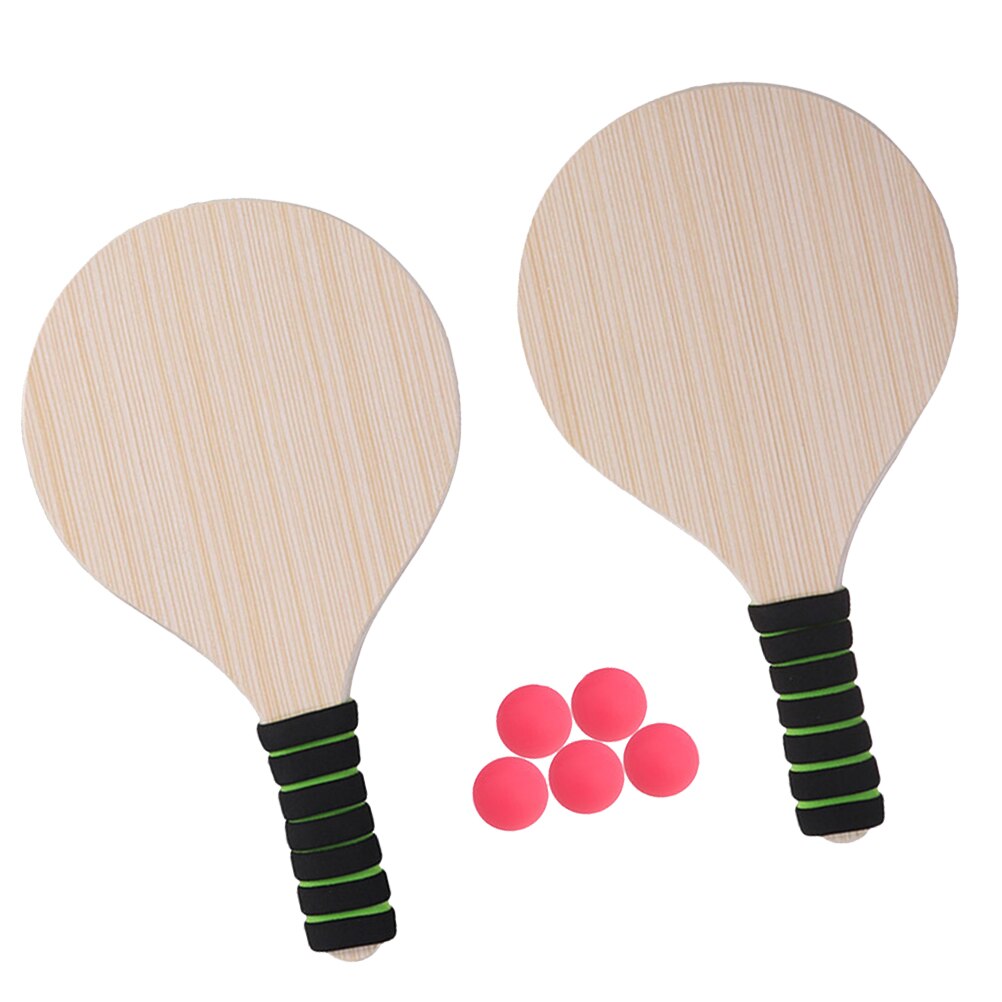 Paddle Ball Game Beach Tennis Pingpong Cricket Badminton Racket Paddles Set Indoor Outdoor Racquet Game (Random Handle Color)