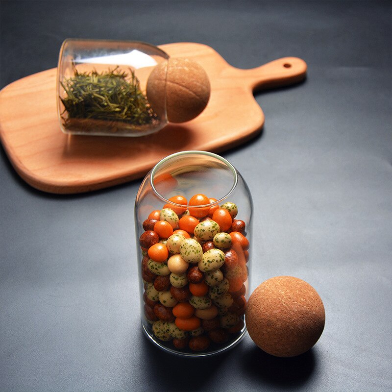 Ball cork lead-free glass jar with lid bottle storage tank sealed tea cans cereals transparent storage jars coffee contains