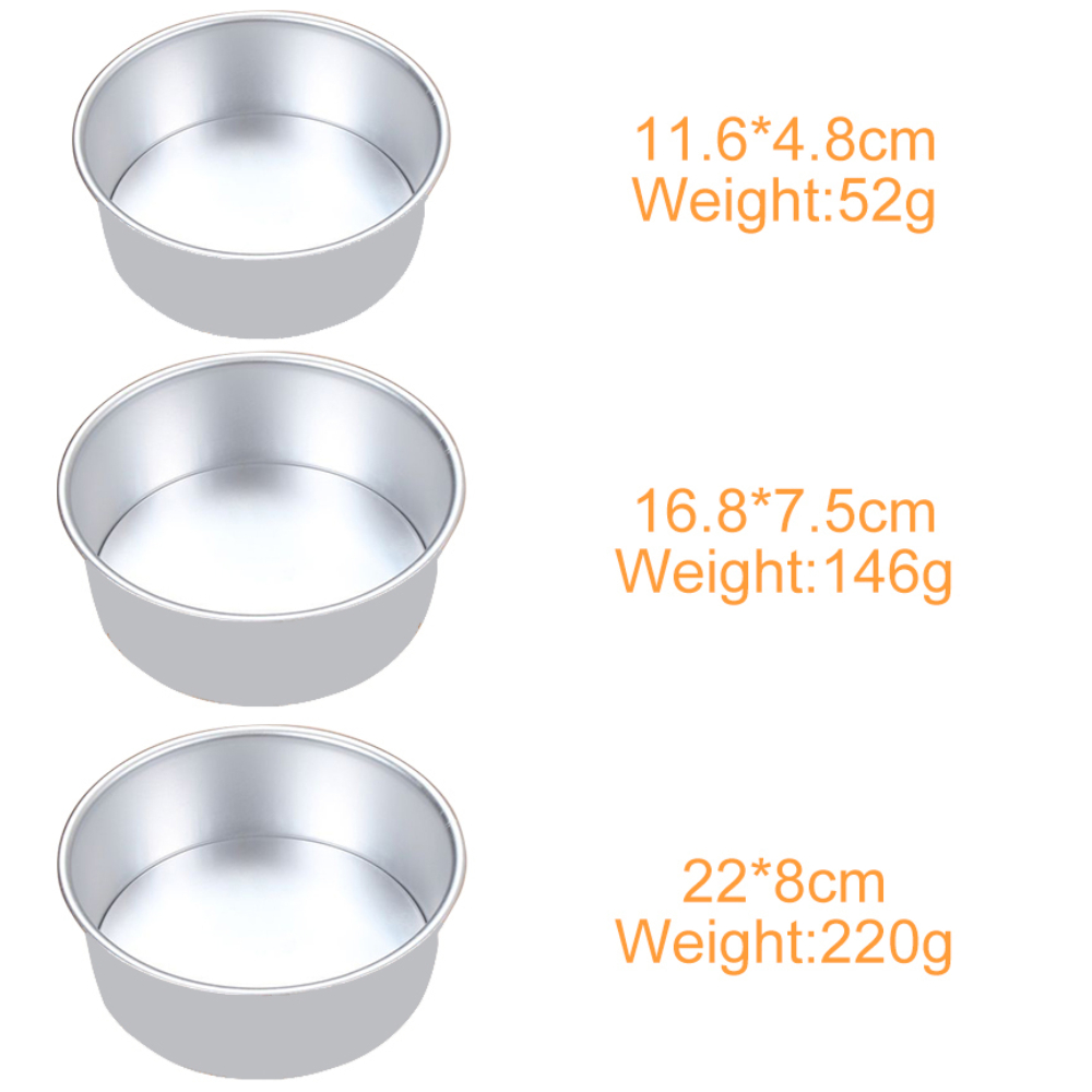 3 Tiered Round Cake Mold Set Aluminum Alloy Cake Pan Set Non Stick Baking Pans 4/6/8 inch Cakes Mould Removable Bottom 386