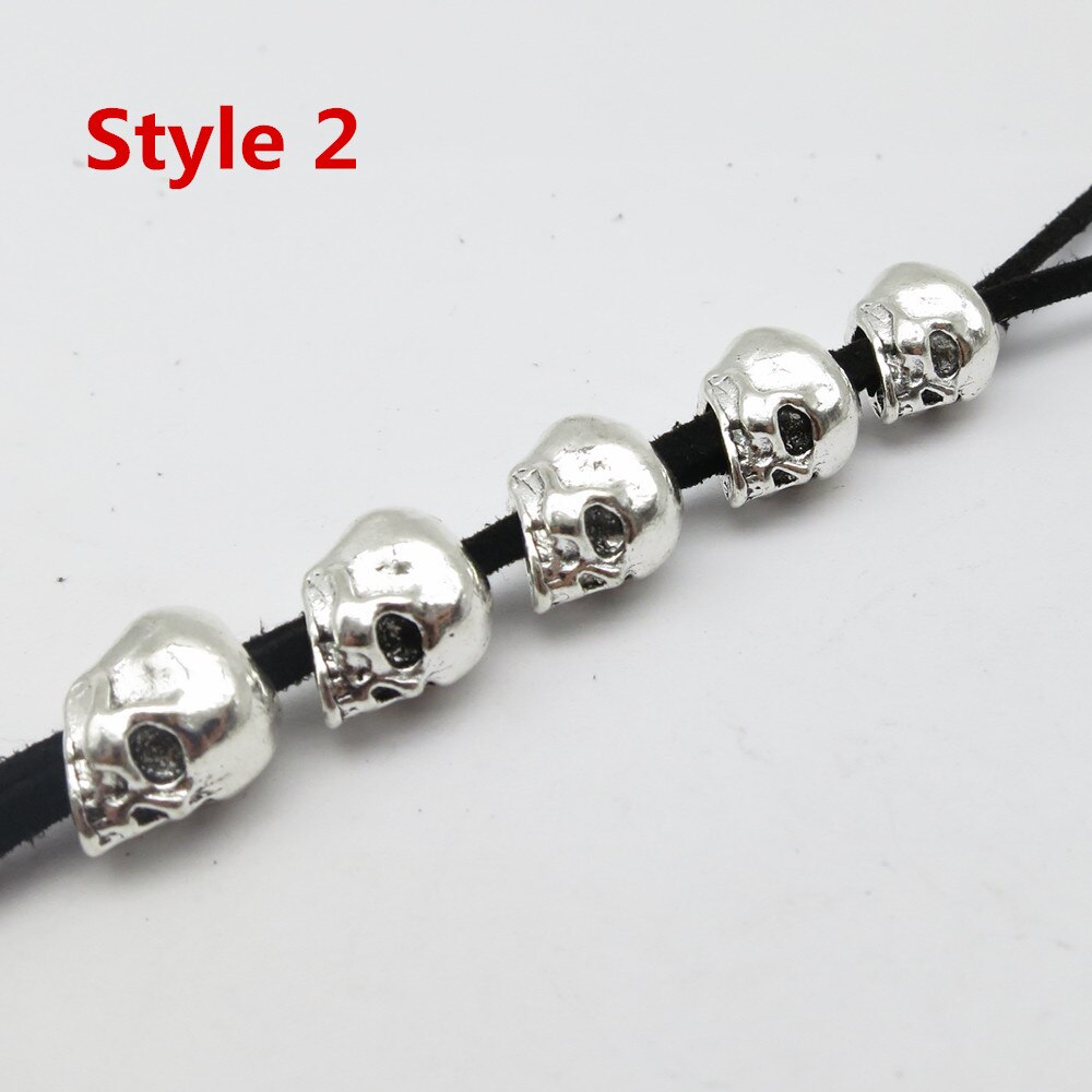 5pcs Small Skull metal Hair Braid Dread Dreadlock Beads tube rings for Hair Styling Accessories Braiding Hair